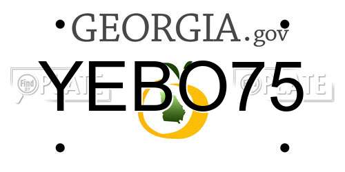 YEBO75 Georgia License Plate