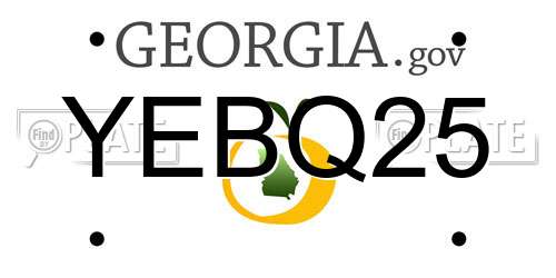 YEBQ25 Georgia License Plate