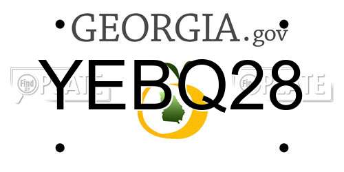 YEBQ28 Georgia License Plate