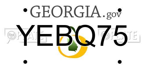 YEBQ75 Georgia License Plate