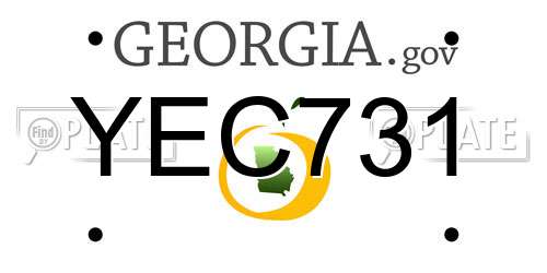 YEC731 Georgia License Plate
