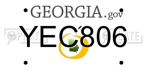 YEC806 Georgia License Plate