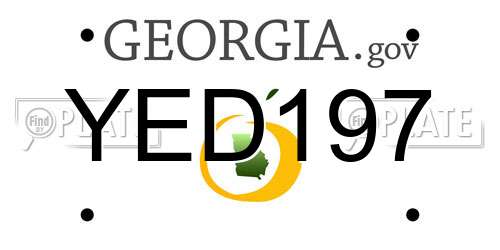 YED197 Georgia License Plate