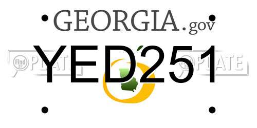 YED251 Georgia License Plate