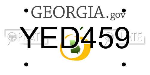 YED459 Georgia License Plate