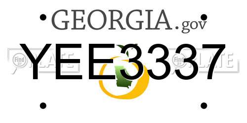 YEE3337 Georgia License Plate