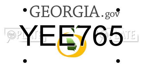 YEE765 Georgia License Plate