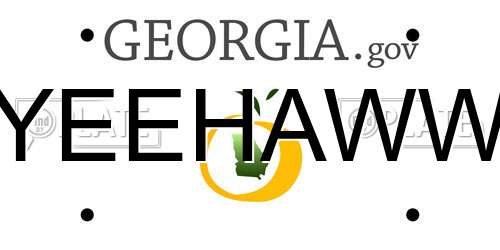 YEEHAWW Georgia License Plate