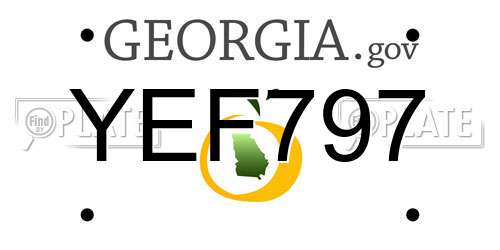 YEF797 Georgia License Plate