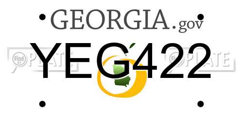 YEG422 Georgia License Plate
