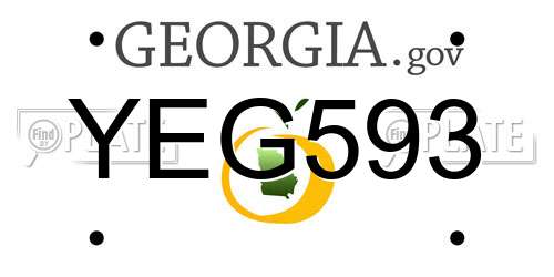 YEG593 Georgia License Plate