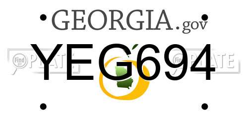 YEG694 Georgia License Plate