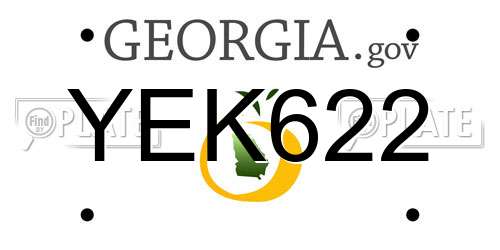 YEK622 Georgia License Plate