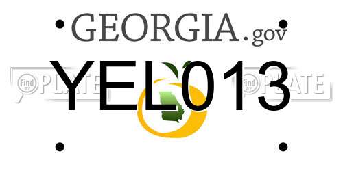 YEL013 Georgia License Plate