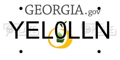 YEL0LLN Georgia License Plate