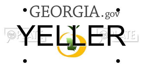YELLER Georgia License Plate