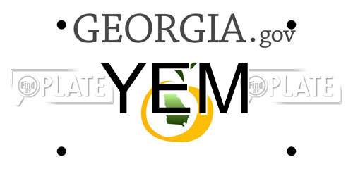 YEM Georgia License Plate