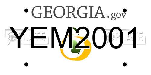YEM2001 Georgia License Plate