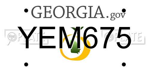 YEM675 Georgia License Plate