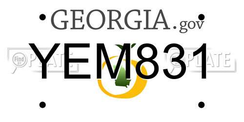 YEM831 Georgia License Plate