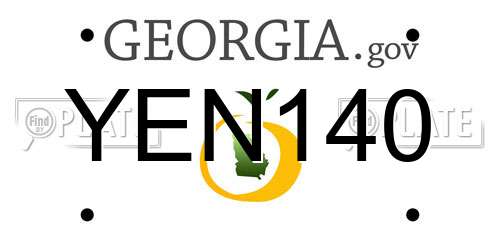 YEN140 Georgia License Plate