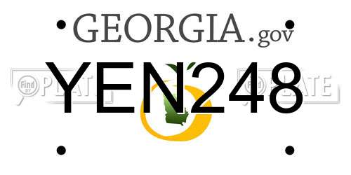 YEN248 Georgia License Plate