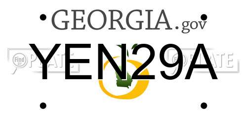 YEN29A Georgia License Plate