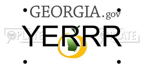 YERRR Georgia License Plate