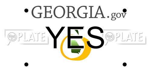 YES Georgia License Plate