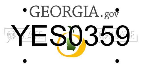 YES0359 Georgia License Plate