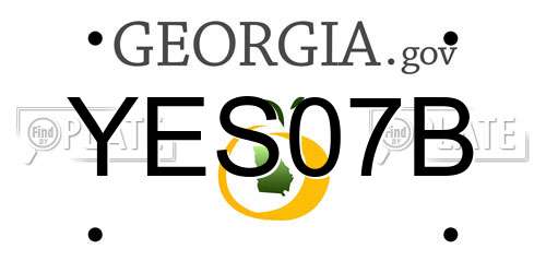 YES07B Georgia License Plate