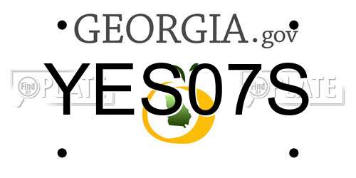 YES07S Georgia License Plate