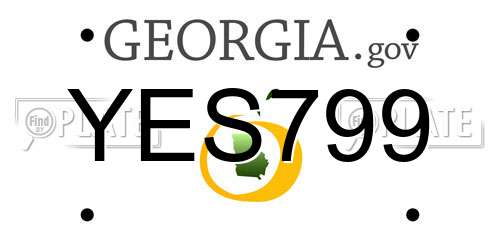 YES799 Georgia License Plate
