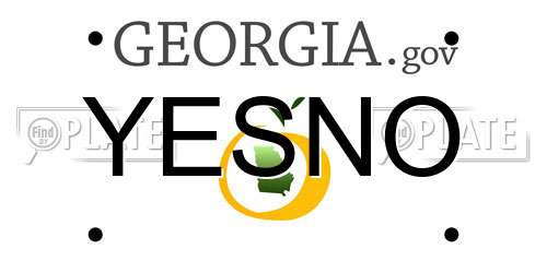 YESNO Georgia License Plate