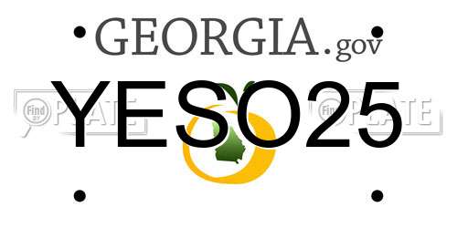 YESO25 Georgia License Plate
