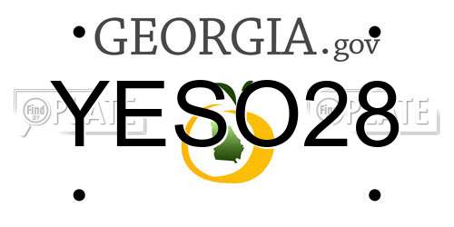 YESO28 Georgia License Plate