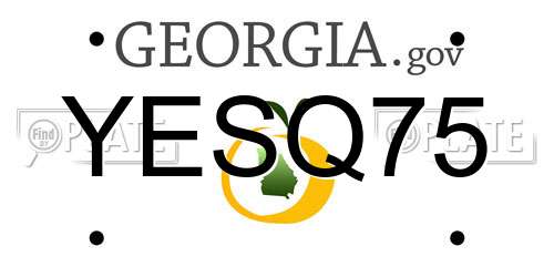 YESQ75 Georgia License Plate