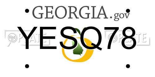 YESQ78 Georgia License Plate