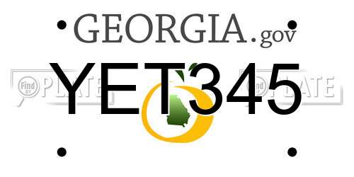 YET345 Georgia License Plate