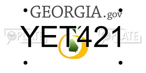 YET421 Georgia License Plate