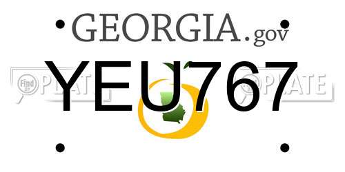 YEU767 Georgia License Plate