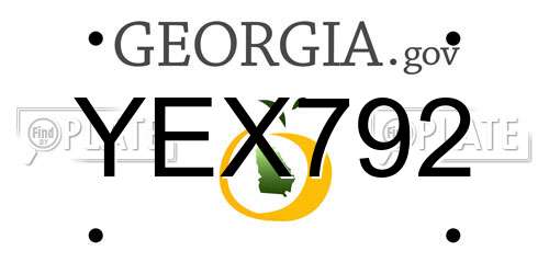 YEX792 Georgia License Plate