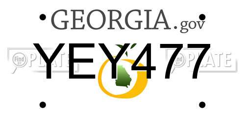 YEY477 Georgia License Plate