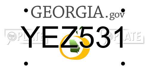YEZ531 Georgia License Plate