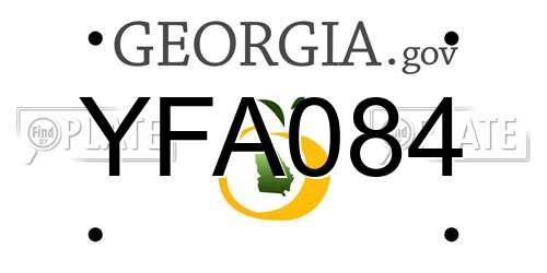 YFA084 Georgia License Plate