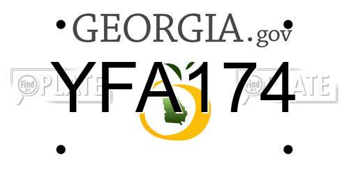 YFA174 Georgia License Plate