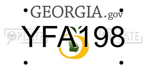 YFA198 Georgia License Plate