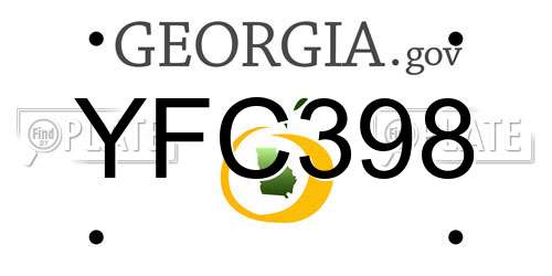YFC398 Georgia License Plate