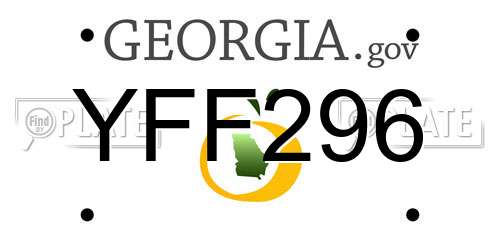 YFF296 Georgia License Plate