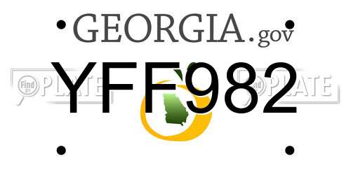 YFF982 Georgia License Plate